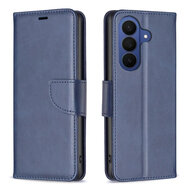 Samsung Galaxy S26 FE Hoesje - MobyDefend Wallet Book Case Met Koord - Blauw
