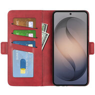 Samsung Galaxy S26 FE Hoesje - MobyDefend Luxe Wallet Book Case (Sluiting Zijkant) - Rood