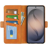 Samsung Galaxy S26 FE Hoesje - MobyDefend Luxe Wallet Book Case (Sluiting Zijkant) - Lichtbruin