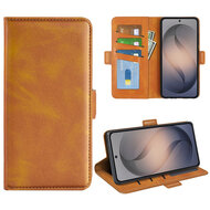 Samsung Galaxy S26 FE Hoesje - MobyDefend Luxe Wallet Book Case (Sluiting Zijkant) - Lichtbruin