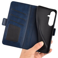 Samsung Galaxy S26 FE Hoesje - MobyDefend Luxe Wallet Book Case (Sluiting Zijkant) - Blauw
