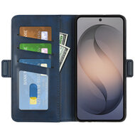 Samsung Galaxy S26 FE Hoesje - MobyDefend Luxe Wallet Book Case (Sluiting Zijkant) - Blauw
