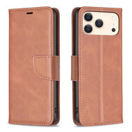 iPhone 18 Pro Hoesje - MobyDefend Wallet Book Case Met Koord - Bruin