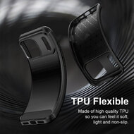 iPhone 18 Pro Max Hoesje - MobyDefend TPU Backcover - Geborstelde Metaal &amp; Carbon-Look - Zwart