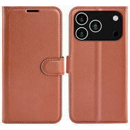 iPhone 18 Pro Max Hoesje - MobyDefend Kunstleren Wallet Book Case (Sluiting Voorkant) - Bruin