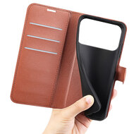iPhone 18 Pro Max Hoesje - MobyDefend Kunstleren Wallet Book Case (Sluiting Voorkant) - Bruin
