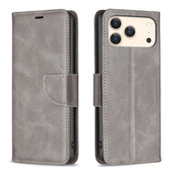 iPhone 18 Pro Max Hoesje - MobyDefend Wallet Book Case Met Koord - Grijs