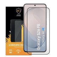 Samsung Galaxy S26 FE Screenprotector - MobyDefend Screensaver Met Zwarte Randen - Gehard Glas 