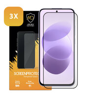 3-Pack Xiaomi Redmi Note 17 4G/5G Screenprotectors - MobyDefend Screensavers Met Zwarte Randen - Gehard Glas 