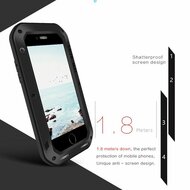 Apple iPhone 7 Plus / iPhone 8 Plus Hoes - Love Mei Metalen Case - Extreme Protection - Zwart