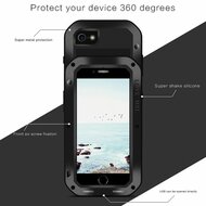 Apple iPhone 7 Plus / iPhone 8 Plus Hoes - Love Mei Metalen Case - Extreme Protection - Zwart