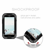 Apple iPhone 7 Plus / iPhone 8 Plus Hoes - Love Mei Metalen Case - Extreme Protection - Zwart