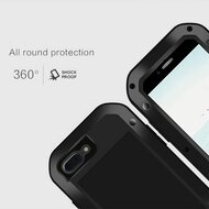 Apple iPhone 7 Plus / iPhone 8 Plus Hoes - Love Mei Metalen Case - Extreme Protection - Zwart