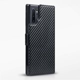 Samsung Galaxy Note 10 Plus hoesje (Note 10+), MobyDefend slim-fit carbonlook bookcase, Zwart_