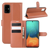 Samsung Galaxy A71 hoesje, Wallet bookcase, Bruin_