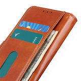 Nokia 2.4 hoesje, Wallet bookcase, Bruin_