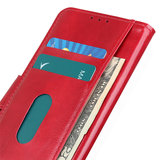 Nokia 2.4 hoesje, Wallet bookcase, Rood_