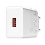 Baseus Mini Wall charger, Oplader met 1 USB-poort, Quick Charge 3.0, Wit_