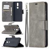 Nokia 2.4 hoesje, MobyDefend Wallet Book Case Met Koord, Grijs_