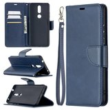 Nokia 2.4 hoesje, MobyDefend Wallet Book Case Met Koord, Blauw_