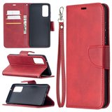 Samsung Galaxy S20 FE hoesje, MobyDefend Wallet Book Case Met Koord, Rood_