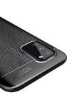Samsung Galaxy A02s hoesje, MobyDefend TPU Gelcase, Lederlook, Zwart_