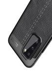 Samsung Galaxy A02s hoesje, MobyDefend TPU Gelcase, Lederlook, Zwart_