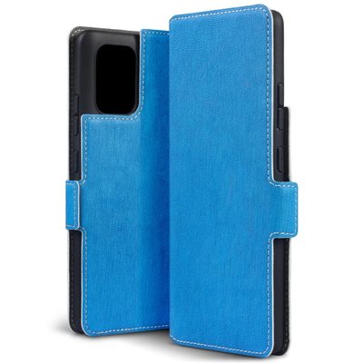 Samsung Galaxy S10 Lite hoesje, MobyDefend slim-fit extra dunne bookcase, Blauw