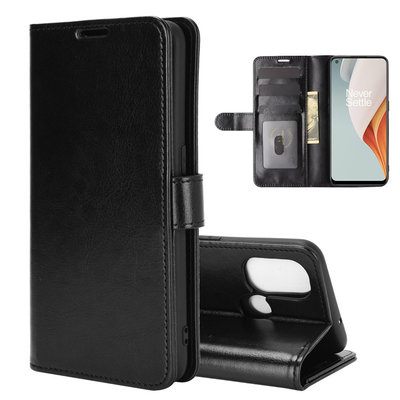OnePlus Nord N100 hoesje, Wallet bookcase, Zwart