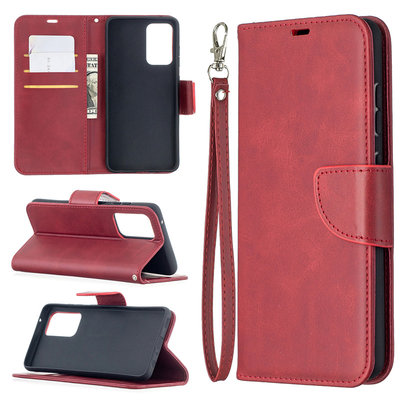 Samsung Galaxy A52 / A52s hoesje, MobyDefend Wallet Book Case Met Koord, Rood