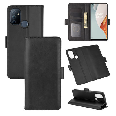 OnePlus Nord N100 hoesje, MobyDefend Luxe Wallet Book Case (Sluiting Zijkant), Zwart
