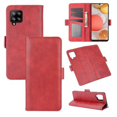 Samsung Galaxy A42 hoesje, MobyDefend Luxe Wallet Book Case (Sluiting Zijkant), Rood