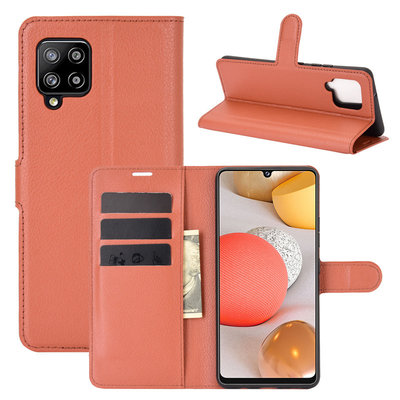 Samsung Galaxy A42 hoesje, MobyDefend Kunstleren Wallet Book Case, Bruin