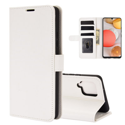 Samsung Galaxy A42 hoesje, MobyDefend Wallet Book Case (Sluiting Achterkant), Wit