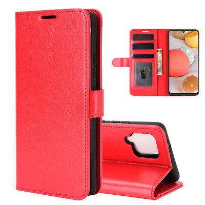 Samsung Galaxy A42 hoesje, MobyDefend Wallet Book Case (Sluiting Achterkant), Rood