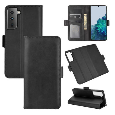 Samsung Galaxy S21 Plus (S21+) hoesje, MobyDefend Luxe Wallet Book Case (Sluiting Zijkant), Zwart