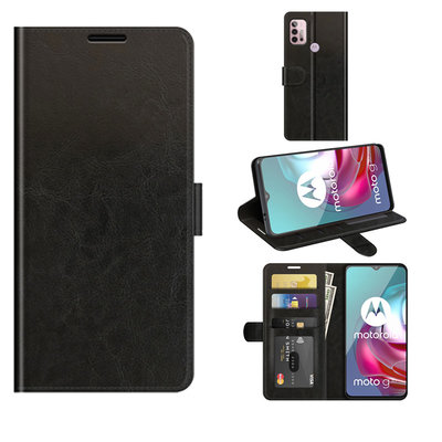 Motorola Moto G30 / G20 / G10 hoesje, MobyDefend Wallet Book Case (Sluiting Achterkant), Zwart