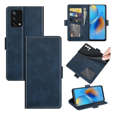Oppo A74 4G hoesje, MobyDefend Luxe Wallet Book Case (Sluiting Zijkant), Blauw
