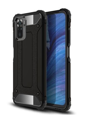 Xiaomi Redmi Note 10 / Note 10S hoesje, MobyDefend Dubbelgelaagde Shockproof Pantsercase, Zwart