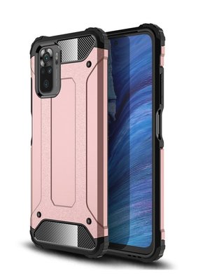 Xiaomi Redmi Note 10 / Note 10S hoesje, MobyDefend Dubbelgelaagde Shockproof Pantsercase, Roségoud
