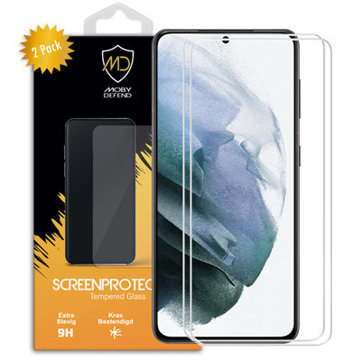 2-Pack Samsung Galaxy S21 Screenprotectors, MobyDefend Case-Friendly Gehard Glas Screensavers