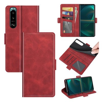Sony Xperia 5 III hoesje, MobyDefend Luxe Wallet Book Case (Sluiting Zijkant), Rood