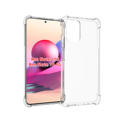 Xiaomi Redmi Note 10 / Note 10S hoesje, MobyDefend Transparante Shockproof TPU Gelcase, Verstevigde Hoeken, Volledig Doorzichtig