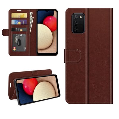 Samsung Galaxy A03s hoesje, MobyDefend Wallet Book Case (Sluiting Achterkant), Bruin
