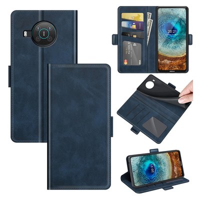 Nokia X10 / Nokia X20 Hoesje, MobyDefend Luxe Wallet Book Case (Sluiting Zijkant), Blauw