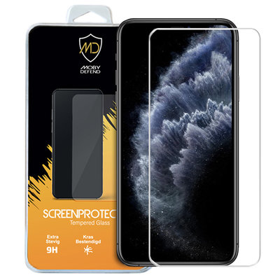 Apple iPhone 11 Pro Max / iPhone XS Max screenprotector, MobyDefend Case-Friendly Gehard Glas Screensaver