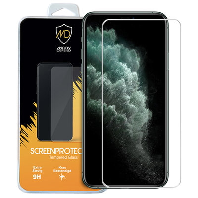 Apple iPhone 11 Pro / iPhone XS / iPhone X screenprotector, MobyDefend Case-Friendly Gehard Glas Screensaver