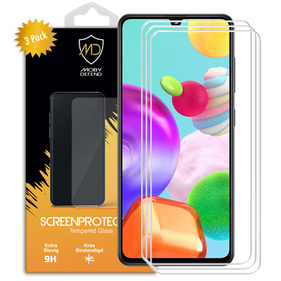 3-Pack Samsung Galaxy A41 Screenprotectors, MobyDefend Case-Friendly Gehard Glas Screensavers