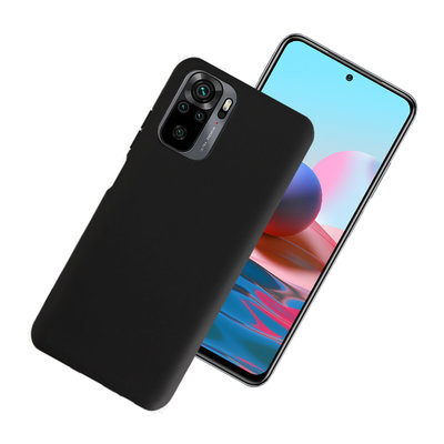 Xiaomi Redmi Note 10 / Note 10S Hoesje, MobyDefend  TPU Gelcase, Mat Zwart