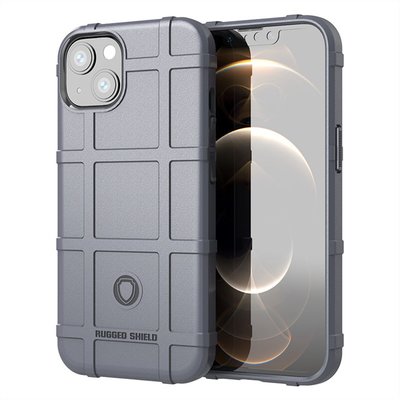 iPhone 13 Hoesje, Rugged Shield TPU Gelcase, Grijs